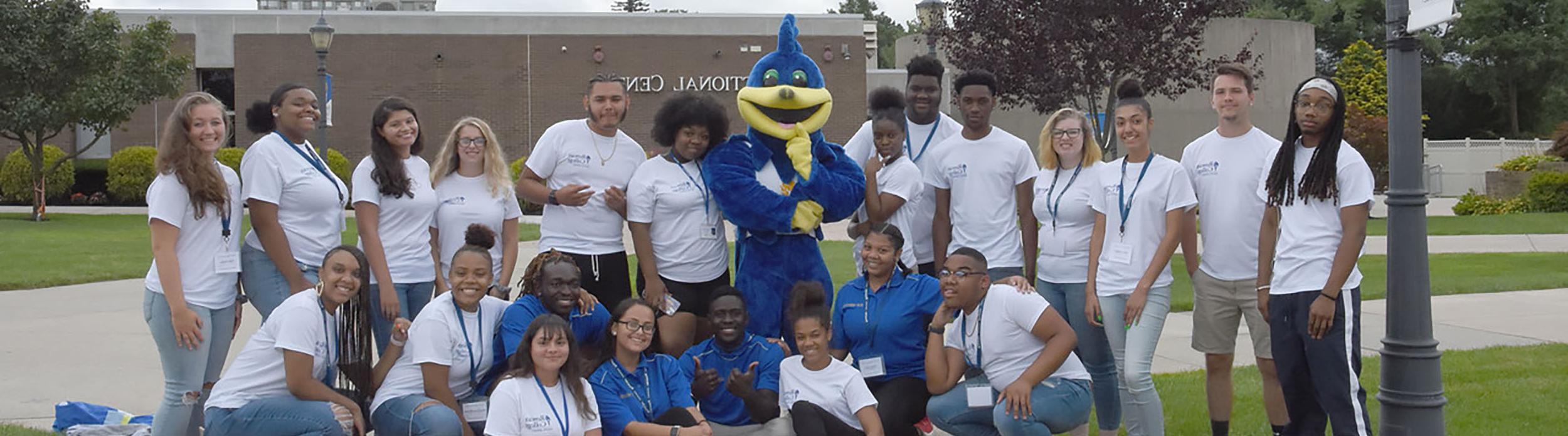 STEM Students in classroom and in front of MEC Building